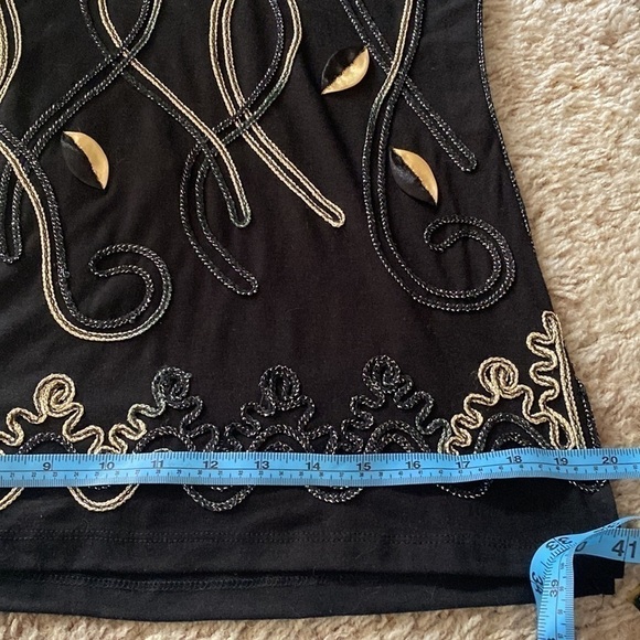 Lauren Michelle Black & Gold  Long Sleeved Blouse - Picture 8 of 10